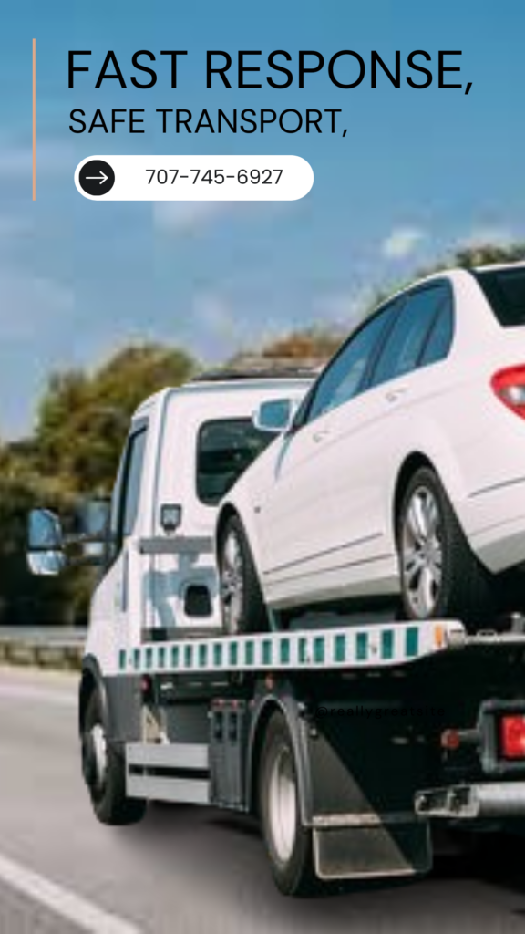 white car getting tow